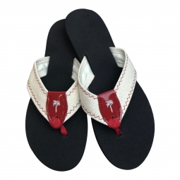 Batten Down - Natural Canvas with Red Zig Zag & Patent Peanut