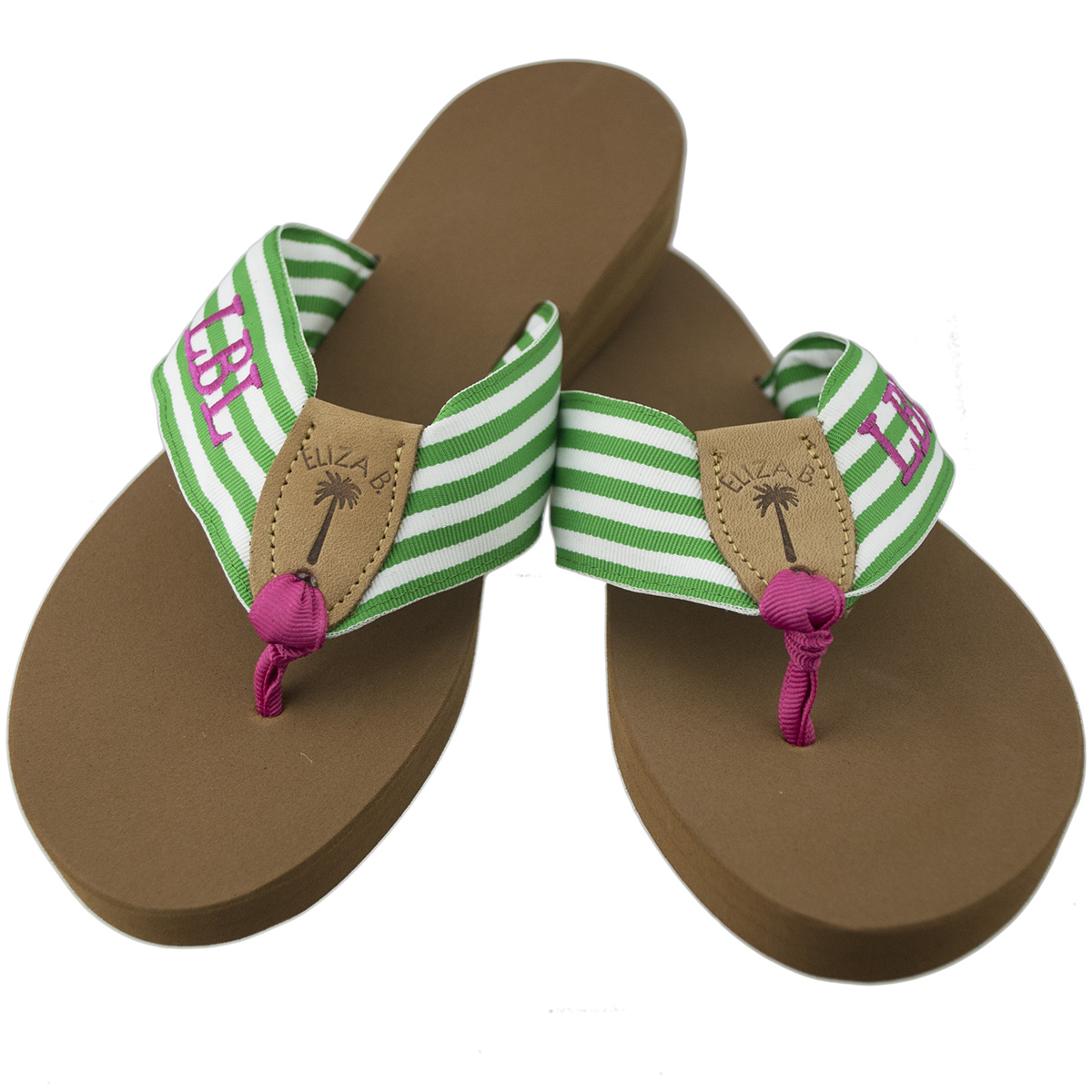 Monogrammed Grosgrain Sandal Eliza B & Leather Man Ltd